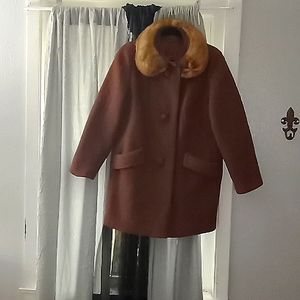 1950 vintage faux fur and wool coat